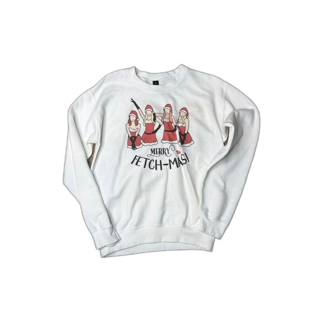 Merry Fetch mas! mean girls christmas sweatshirt graphic crewneck womens small
